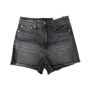 C9 American Eagle High Rise ’90s Boyfriend Denim Shorts Black Size 8 Distressed